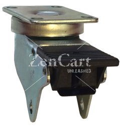 (image for) Yoke Axle & Nut; Swivel; 3-1/2" x 1-1/4"; Plate (2-3/8"x3-5/8"; holes: 1-3/4"x2-7/8" slotted to 3"; 5/16" bolt); 3/8" Bore; 1-9/16" Hub Length; 350#; Total Lck (Item #88598)