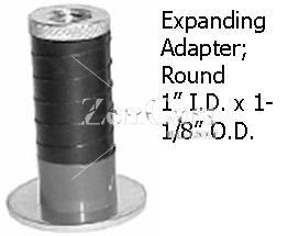 (image for) Expandable Adapter; Round; for 1" I.D. x 1-1/8" O.D. tubing; (install on 1/2" max diam x 2-3/16" min length threaded stem) (Item #89990)