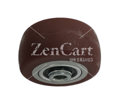 (image for) Wheel; 2-1/2" x 1-1/4"; PolyU on PolyO (Red/ Gray); Dual Ball Bearings; 250#; 3/8 Bore; 1-9/16 Hub Length (Item #87279)