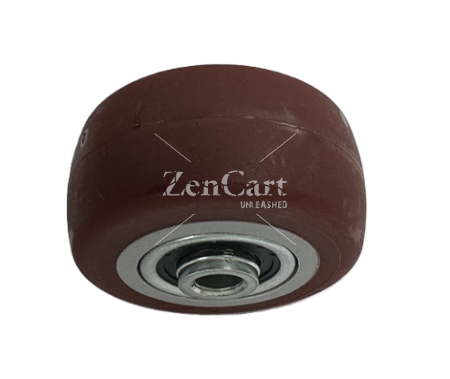 (image for) Wheel; 2-1/2" x 1-1/4"; PolyU on PolyO (Red/ Gray); Dual Ball Bearings; 250#; 3/8 Bore; 1-9/16 Hub Length (Item #87279)