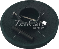 (image for) Replacement Floor Lock Foot; Cast Iron with Rubber Pad; 3" x 1/4"; 1" receiver ID; Comes with rollpin and bolt. (Item #87791)