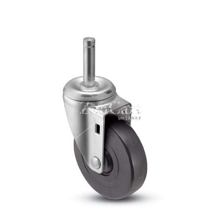 (image for) Caster; Swivel; 3" x 13/16"; Rubber (Hard; Non-marking); Grip Ring (7/16" x 1-7/16" w/ brass band); Zinc; Plain bore; 120# (Item #67680)