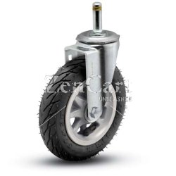 (image for) Caster; Swivel; 6"x1-1/4"; Flat Free (Black); Grip Ring (7/16"x1-7/16"); Zinc; Ball Brng; 150# (Item #69281)