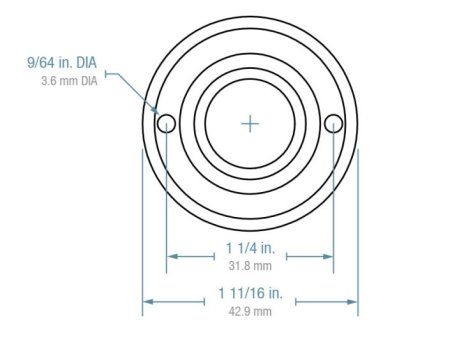 (image for) Ball Transfer; Low Profile; 5/8" Steel ball; Flange (1-11/16" diameter; two 1/8" holes: 1-1/4" apart); Carbon Steel flange; 20#; 3/8" profile (Item #88815)