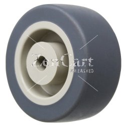(image for) Wheel; 3-1/2" x 1-1/4"; 55A-65A Durometer Thermoplastized Rubber (Gray); Plain bore; 250#; 3/8" Bore; 1-1/2" Hub Length (Item #89791)