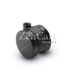 (image for) Caster; Twin; Swivel; 2" (50mm); Polyurethane; Stemless; Black; Rivet Brng; 75# (Receives Shepherd 0.35" x 1-1/8" stem) (Item #69558)