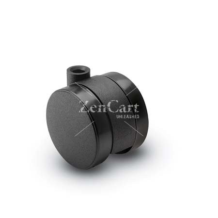 (image for) Caster; Twin; Swivel; 2-3/8" (60mm); Polyurethane; Stemless; Black; Rivet Brng; Wgt Cap: 100# (Receives Shepherd 0.35" x 1-1/8" stem) (Item #69772)