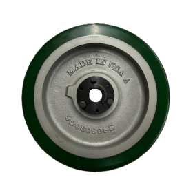(image for) Drive Wheel; 10" x 2-1/2"; 95A PolyU on Cast Iron; QD Keyway Bushing; 1" Bore; 2-1/2" Hub Length; 2000#; USA Made (Item #87213)