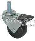 (image for) Caster; Swivel; 2"x13/16"; Rubber (Soft; non-marking); Threaded Stem (3/8"-16TPI x 1-1/2"); Zinc; Plain bore; 70#; Pedal Brake (Item #66864)