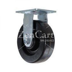 (image for) Caster; Rigid; 4" x 1-1/2"; Phenolic; Plate (2-1/2"x3-5/8"; holes: 1-3/4"x2-7/8" slotted to 3"; 5/16" bolt); Zinc; Steel Spanner; 400# (Item #63477)