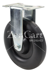 (image for) Caster; Rigid; 3" x 1-1/4"; Polyolefin LD; Plate (2-11/16"x3-5/8": holes: 1-3/4"x2-13/16" (slots to 3-1/16"); 5/16" bolt); Zinc; Plain bore; 200# (Item #63202)