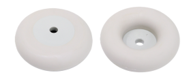 (image for) Caster End Bumper; 3-1/4" Diameter; 1" Height; Rubber; 1/2" Hole; Equipped with steel insert. Generally used on the Ends of tubular handles on carts. (Item #87367)