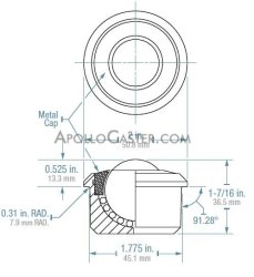 (image for) Ball Transfer; 1-3/16" Stainless Steel ball; Round Drop-in Base (1-3/4" x15/16"); Stainless Steel housing; 750#; 17/32" load height (Item #88835)