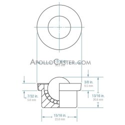 (image for) Ball Transfer; 5/8" carbon steel ball; Round drop-in Base; 15/16" diam base x 7/16" deep; Carbon Steel housing; 35#; 3/8" load height (Item #89244)