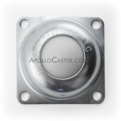 (image for) Ball Transfer; 1-1/2"; Nylon Main Ball; Flange (3" x 3"; holes: 2-7/16" x 2-7/16"; 1/4" bolt); Zinc; 250#; 1-13/16" load height (Item #89665)