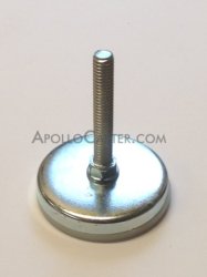 (image for) Glide; Zinc covered nylon base 7/16" tall x 2-1/8" diam; ; Threaded Stem (3/8"-18TPI x 1"); 250# (Item #88567)