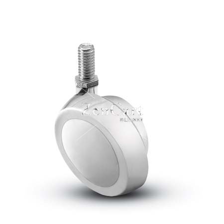 (image for) Caster; Ball; Swivel; 2-1/2"; Metal/ Zinc; Threaded Stem; 5/16"-18TPI x 2"; Bright Chrome; Acetyl/ Resin Brng; 100# (Item #68339)