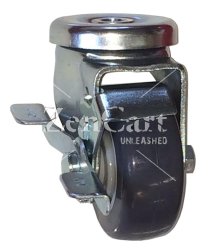 (image for) Caster; Swivel; 3" x 1-1/4"; PolyU on PolyO (Gray); Hollow Kingpin (1/2" bolt hole); Zinc; Precision Ball Brng; 250#; Tread brake; Dust Cover (Mtl) (Item #66725)