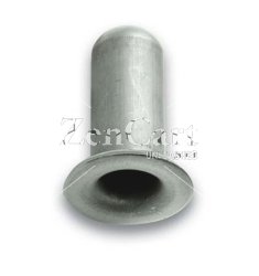 (image for) Socket; Grip Ring: 0.59" O.D. x .7/16" I.D.; 15/16" at flange; Metal; 3/4" Round; .083" wall; fits 7/16" connectors up to 1-7/16" long; for glue or weld-in (Item #89300)