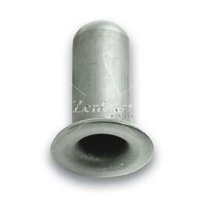 (image for) Socket; Grip Ring: 0.59" O.D. x .7/16" I.D.; 15/16" at flange; Metal; 3/4" Round; .083" wall; fits 7/16" connectors up to 1-7/16" long; for glue or weld-in (Item #89300)
