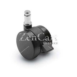 (image for) Caster; Twin; Swivel; 2" (50mm); Nylon; Grip Ring; 7/16"x7/8"; Black; Rivet Brng; 75#; Pedal Lock; Wheel (Item #69319)