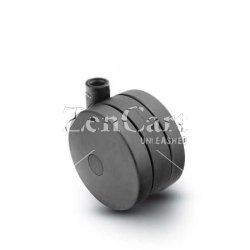(image for) Caster; Twin; Swivel; 4" (100mm); Nylon; Stemless; Black; Rivet; 175# (Receives Shepherd 0.43" x 2-1/8" stem) (Item #68917)