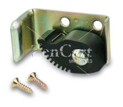 (image for) Handle holder; 1-1/4 tall by 2-1/2 wide; spring loaded gravity catch for brooms; mops; garden tools; hoses. Pre-drilled for each mount. Screws included. (Item #89231)