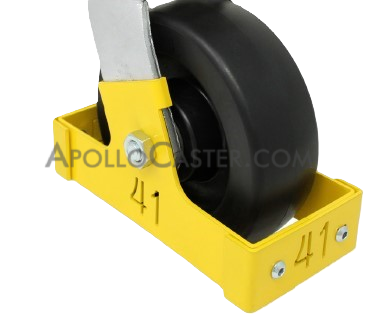 Bolt-on Toe Guard; for 6\" x 2\" casters; Steel; Yellow (Call to ensure fit). (Item #87216)