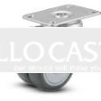 Caster; Dual; Swivel; 2"x13/16" (x2); Gray TPR; Plate (2-5/8"x3": holes:1-5/8"x2" (slots to 2x2-3/8); 5/16 bolt); Prec Ball Brng; 200#; Thread Grds; Total Lock (Item #67306)