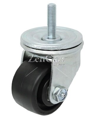 (image for) Caster; Swivel; 3" x 1-3/4"; Glass/ Nylon; Threaded Stem (1/2"-13TPI x 1-3/4"); Zinc; Roller Brng; 1000#; Thumb Screw Brake (Item #63218)