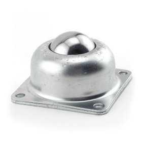 (image for) Ball Transfer; 1-1/2"; Carbon Steel; Flange (3" x 3"; holes: 2-7/16" x 2-7/16"; 1/4" bolt); Carbon Steel; 250#; High Temp; (500 deg) (Item #89241)
