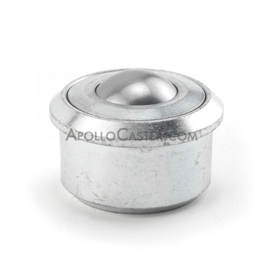 Ball Transfer; 1-3/16\" Stainless Steel ball; Round Drop-in Base (1-3/4\" x15/16\"); Stainless Steel housing; 750#; 17/32\" load height (Item #88835)
