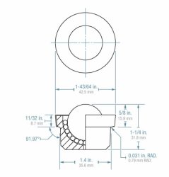 (image for) Ball Transfer; 1" Stainless Steel ball; Round drop-in Base; 1-3/8" diam x 5/8" deep; Carbon Steel housing; 200#; 5/8" load height (Item #89245)