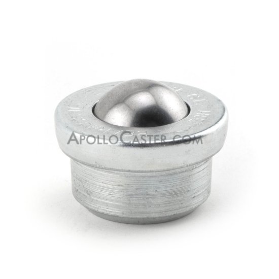 Ball Transfer; 1\" Stainless Steel ball; Round drop-in Base; 1-3/8\" diam x 5/8\" deep; Carbon Steel housing; 200#; 5/8\" load height (Item #89245)