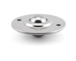 Ball Transfer; 1" 420 Stainless Steel; Housing (74mm diameter flange: 2 holes: 2-5/16" apart); 410 Stainless; 120#; Weep Hole(s); 5/8" inch profile; Warranty (Item #87038)