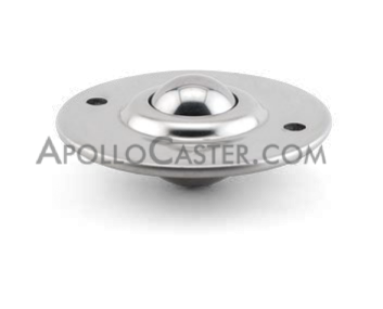 (image for) Ball Transfer; 1\" 420 Stainless Steel; Housing (74mm diameter flange: 2 holes: 2-5/16\" apart); 410 Stainless; 120#; Weep Hole(s); 5/8\" inch profile; Warranty (Item #87038)