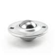 Ball Transfer; Low Profile; 1" Steel ball; Round Flange (2-1/4" diameter: two holes: 1-3/4" inch apart); Steel housing; 75#; 5/8" inch profile (Item #88820)