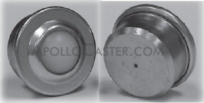 Ball Transfer; 1\"; Nylon Ball; Round Drop-in Base (1-1/2\" x 11/16\"); Machined Steel Housing; 440#; 9/16\" Load Height; Weep Hole(s) (Item #88169)