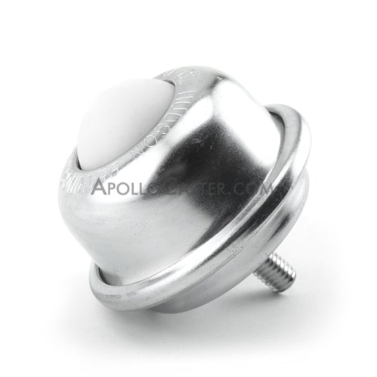 Ball Transfer; 1-1/2\" Nylon ball; Threaded Stud; 3/8\"-16TPI x 1\"; Zinc-plated steel housing; 3-1/4\" O.D.; 250#; 2-5/16\" load height (Item #89431)