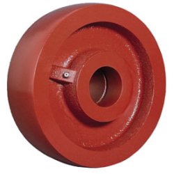 (image for) Dual Wheel Caster; Rigid; 6" x 3"; Crowned Ductile; Plate (6-1/4"x7-1/2": holes: 4-1/8"x6" slots to 4-1/2"x6-1/8"; 1/2" bolt); Tapered Brng; 20000# (Item #63119)