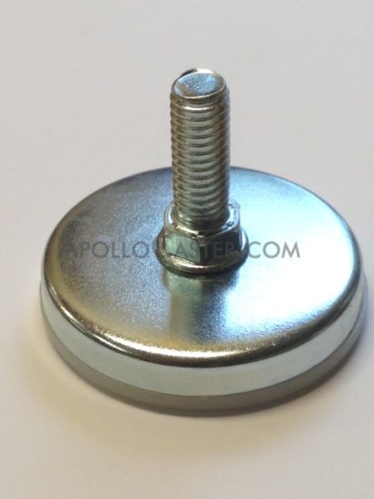 Glide; Zinc covered nylon base 7/16\" tall x 2-1/8\" diam; ; Threaded Stem (3/8\"-18TPI x 1\"); 250# (Item #88567)