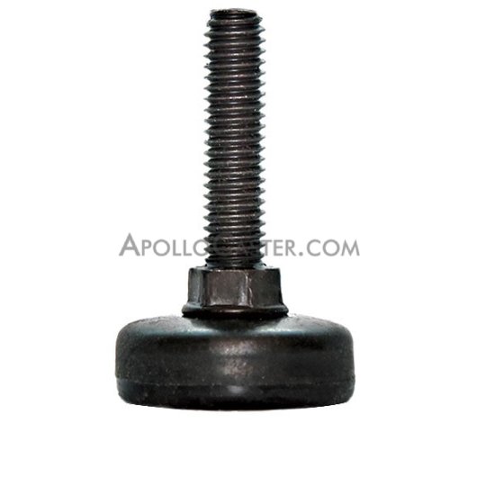 Glide; Base is 3/8\" x 1\"; Threaded Stem (1/2\"-13TPI x2\"); Black Poly Base with base nut; non-swiveling (Item #87414)