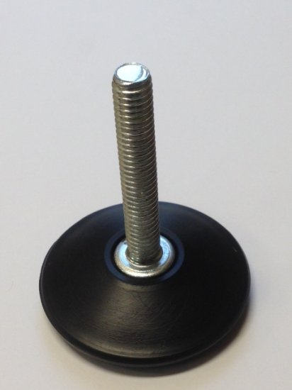 (image for) Glide; High impact black plastic base 1/4" tall x 2" diam; ; Threaded Stem (5/16"-18TPI x 2"); 200# (Item #88566) - Click Image to Close