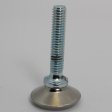 Swiveling Leveler Glide; 5/8" Tall 1-1/8" Diam HDPE Base, Nickel Plated Steel Cover; Stainless Steel Threaded Stem (5/16"-18TPI x 1-1/2"); Slant base/ Swivel (Item #87594)