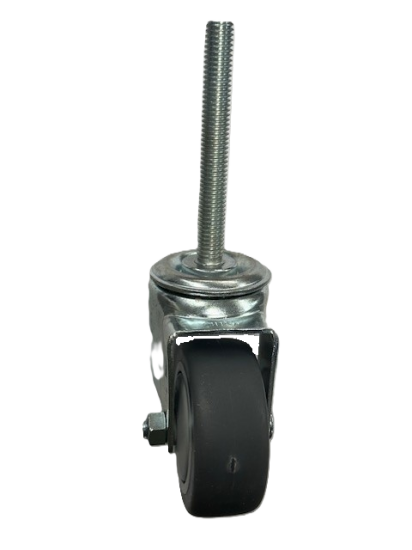 (image for) Caster; Swivel; 3" x 1-1/4"; Gray TPR Rubber; Threaded Stem (1/2"-13TPI x4"); Zinc; Prec Ball Brngs; 210#; Dust Cover (Plastic); Thread guards (Item #63368)