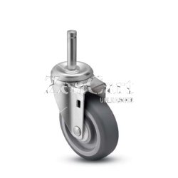 (image for) Caster; Swivel; 5" x 1-1/4"; Thermoplastized Rubber (Gray); Grip Ring (0.845" x 2-3/16"); Stainless; Stainless Prec BB; 300# (Item #64226)