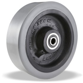 (image for) Wheel; 10" x 3"; 1" Thick 95A Gray PolyU on CastWheel; 10" x 3"; 1" Thick 95A Gray PolyU on Cast Iron; Sealed Prec Ball Brngs; 1" Bore; 3-1/2" Hub Length; 4000# (Item #87278)