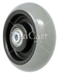 (image for) Caster; Rigid; 5" x 2"; PolyU on PolyO (Gray Donut); Plate (4"x4-1/2"; holes: 2-5/8"x3-5/8" slots to 3"x3"; 3/8" bolt); Zinc; Prec Ball Brngs; 750# (Item #62863)