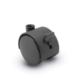(image for) Caster; Twin; Swivel; 2" (50mm); Nylon; Stemless; Black; Zinc Body; 75#; Pedal Lock; Wheel; Hood (Receives Shepherd 5/16" x 1-1/4" stem) (Item #68634)