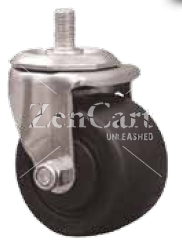 (image for) Caster; Swivel; 3" x 1-3/4"; Phenolic; Threaded Stem (1/2"-13TPI x 1-1/2"); Zinc; Roller Brng; 500# (Item #66369)